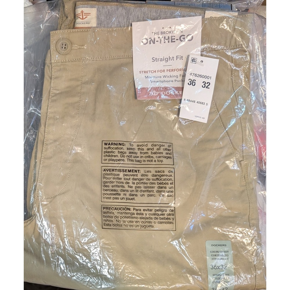 Dockers Mens Pants The Brooklyn On The Go Khakis Straight Fit Jeans 36 X 32 2015